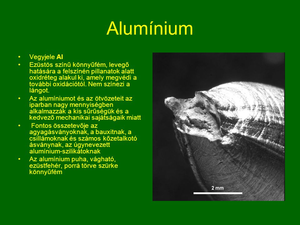 Alumínium Vegyjele Al.