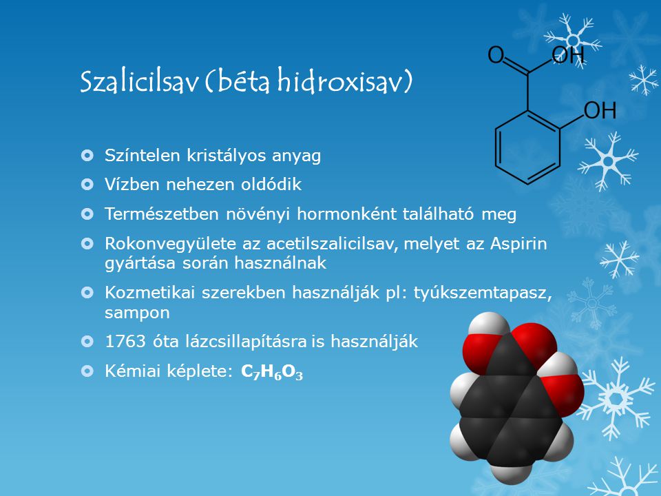 Szalicilsav (béta hidroxisav)