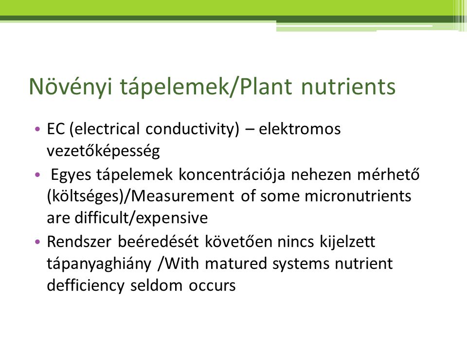 Növényi tápelemek/Plant nutrients