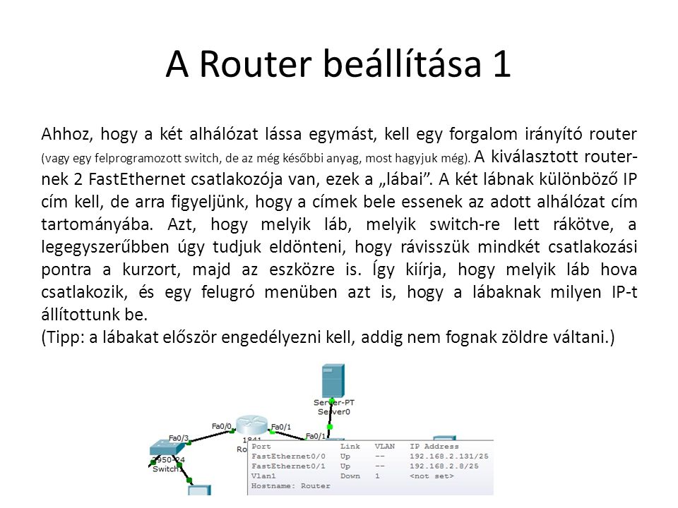 A Router beállítása 1