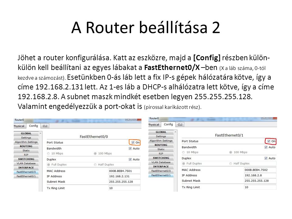 A Router beállítása 2