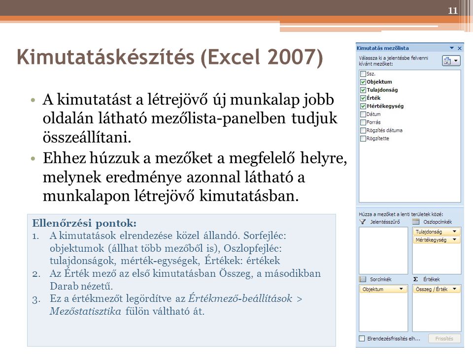 Kimutatáskészítés (Excel 2007)