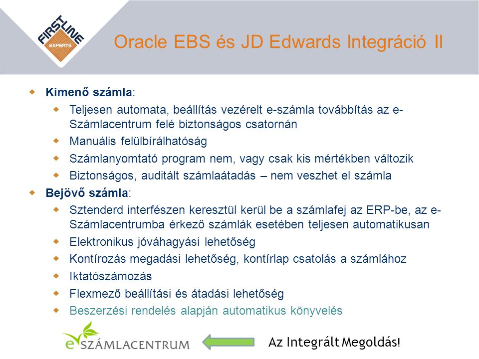 Oracle EBS és JD Edwards Integráció II