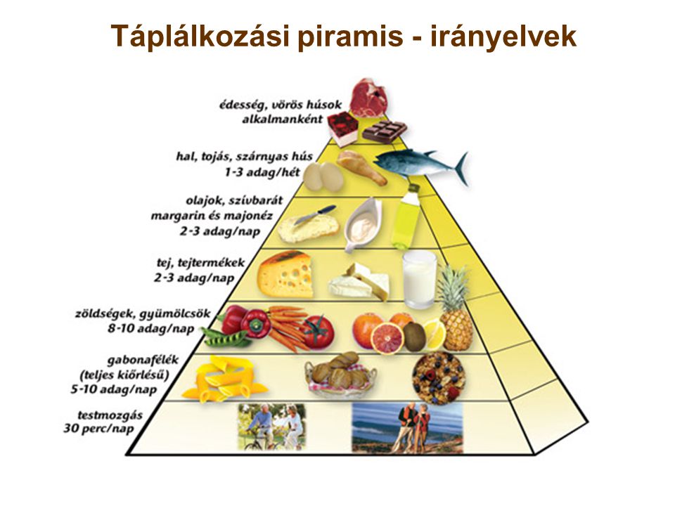 Táplálkozási piramis - irányelvek