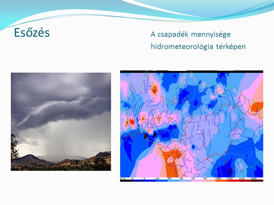 Esőzés A csapadék mennyisége hidrometeorológia térképen