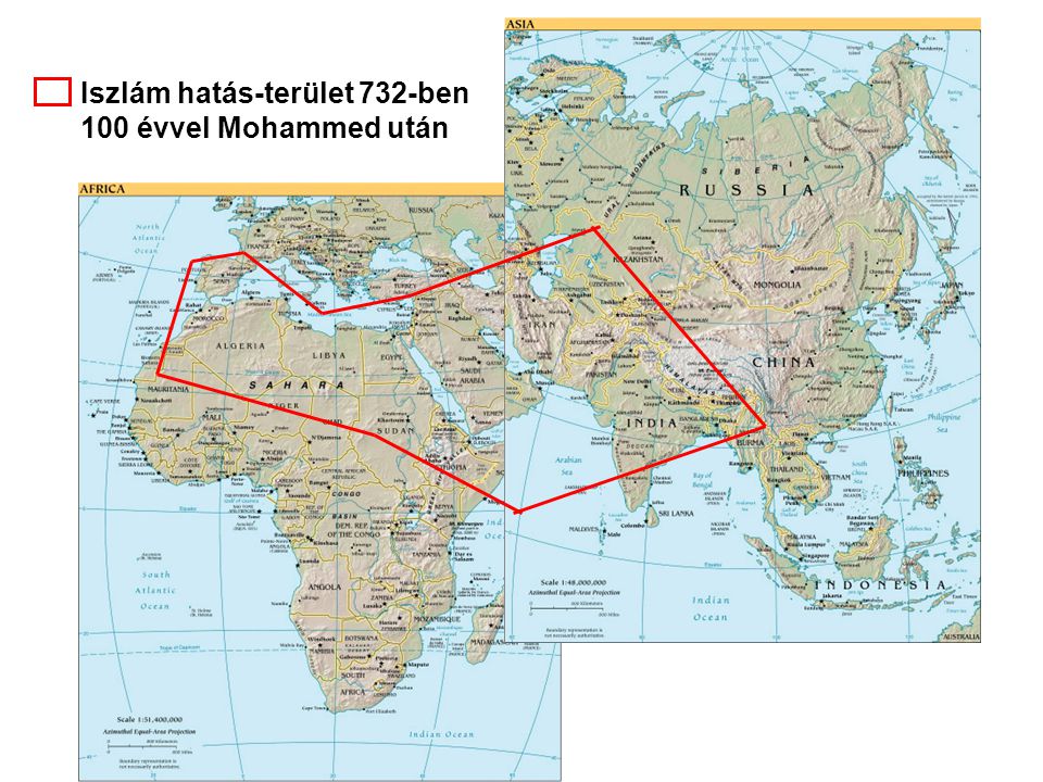 Iszlám hatás-terület 732-ben