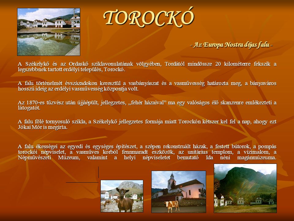 TOROCKÓ - Az Europa Nostra díjas falu -
