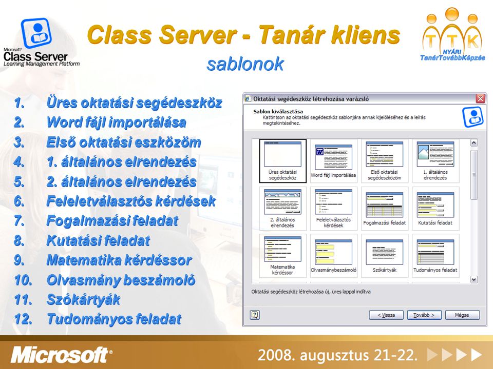 Class Server - Tanár kliens