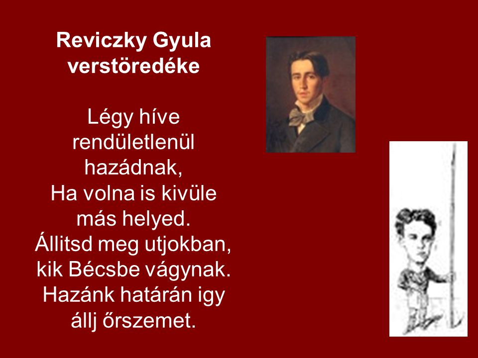 Reviczky Gyula verstöredéke