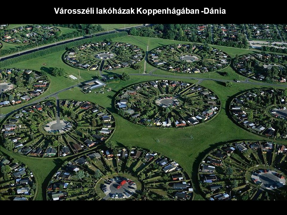Városszéli lakóházak Koppenhágában -Dánia