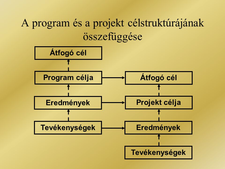 A program és a projekt célstruktúrájának összefüggése