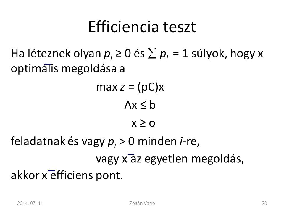 Efficiencia teszt