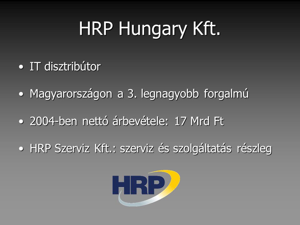 HRP Hungary Kft. IT disztribútor