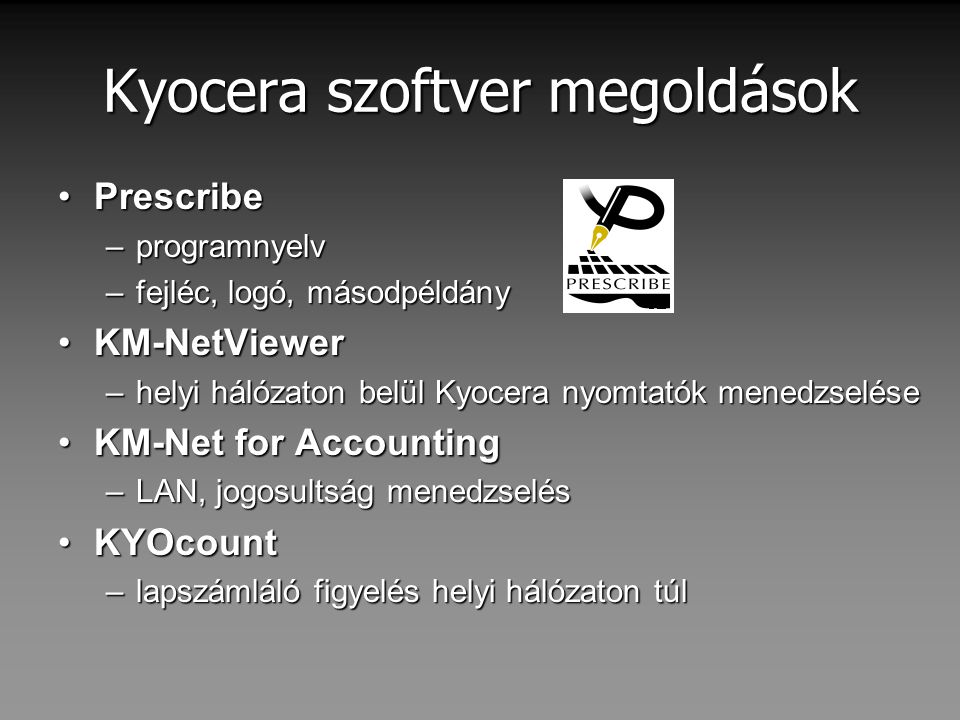 Kyocera szoftver megoldások