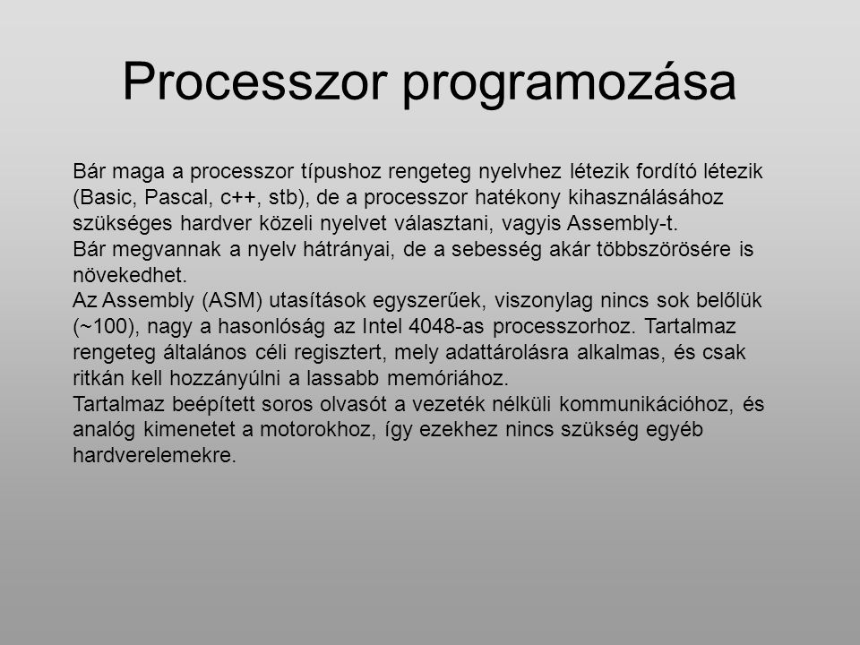 Processzor programozása
