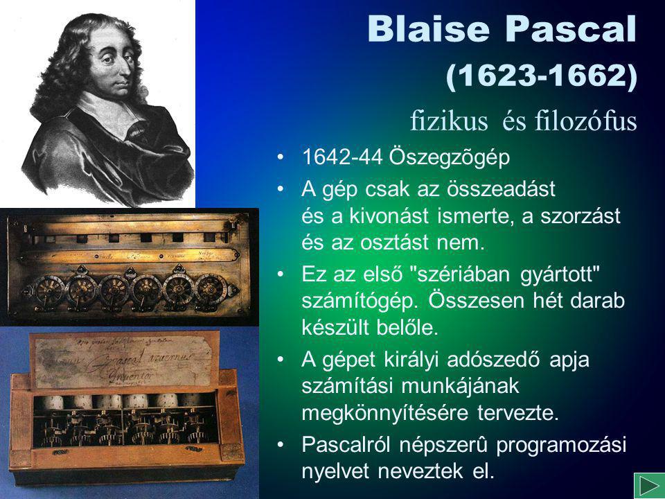 Blaise Pascal ( ) fizikus és filozófus