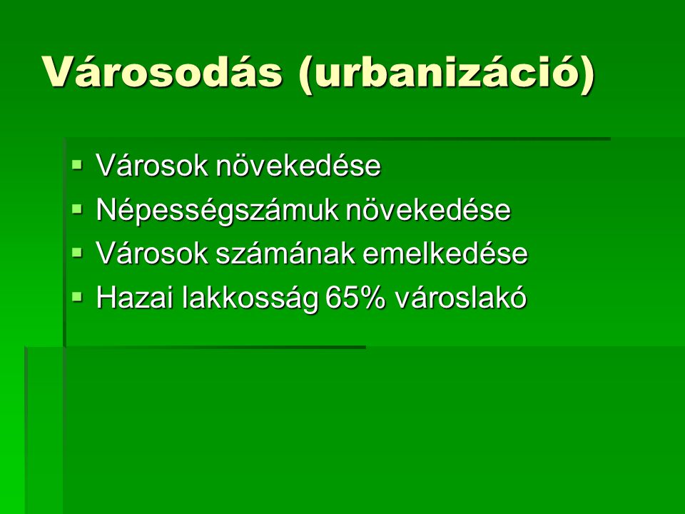 Városodás (urbanizáció)