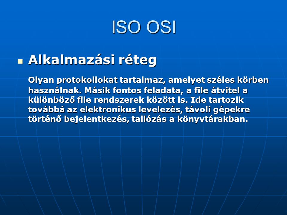 ISO OSI Alkalmazási réteg