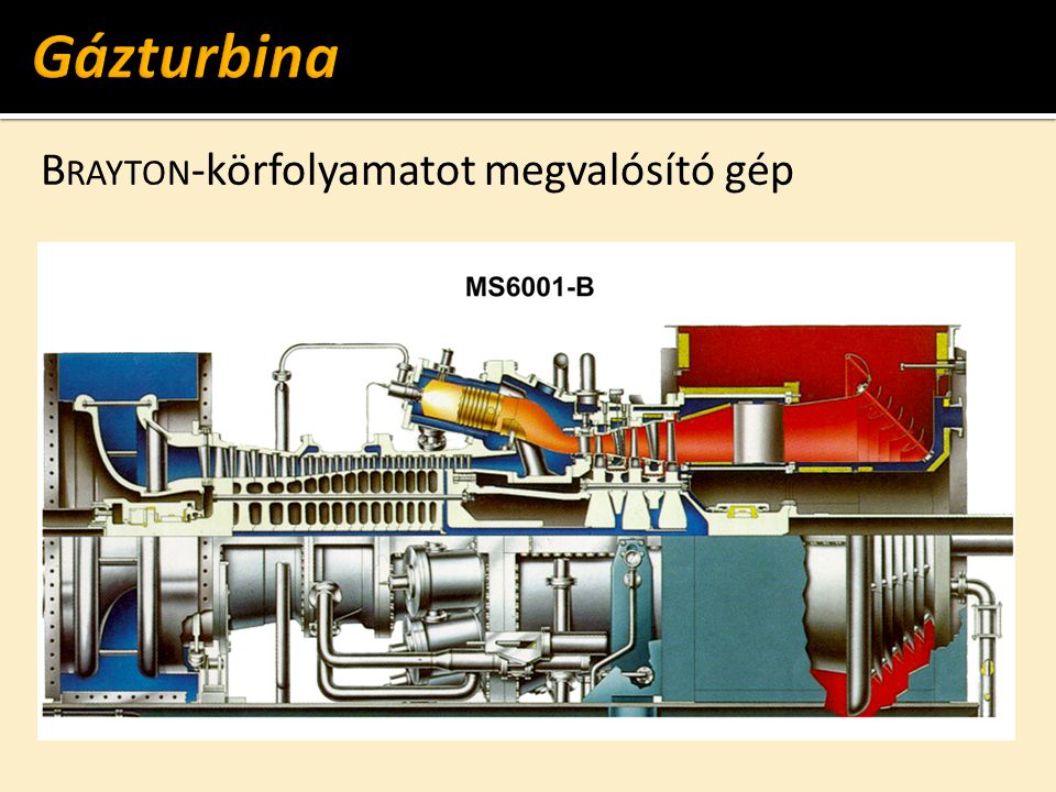 Gázturbina Brayton-körfolyamatot megvalósító gép
