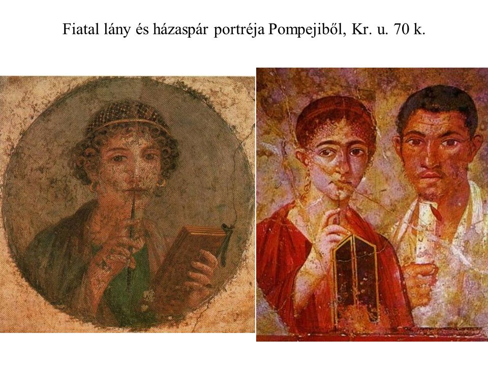 Fiatal lány és házaspár portréja Pompejiből, Kr. u. 70 k.
