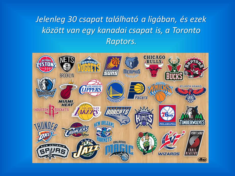 Jelenleg 30 csapat található a ligában, és ezek között van egy kanadai csapat is, a Toronto Raptors.