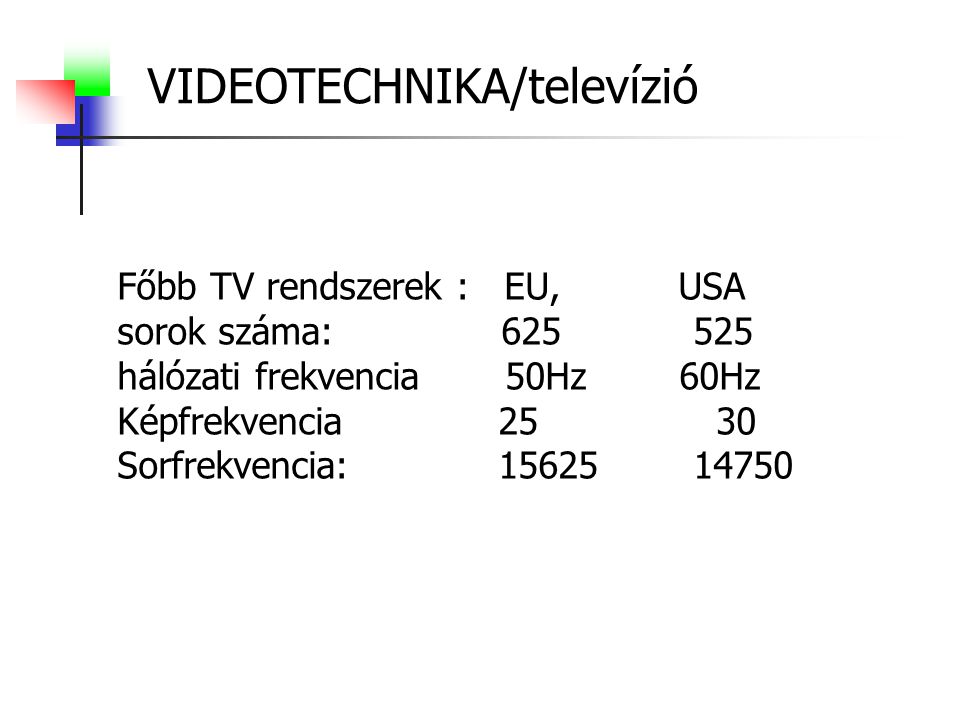 VIDEOTECHNIKA/televízió