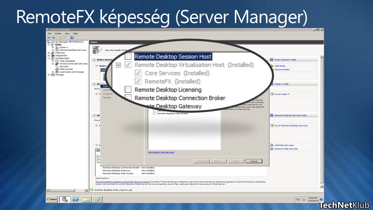 RemoteFX képesség (Server Manager)