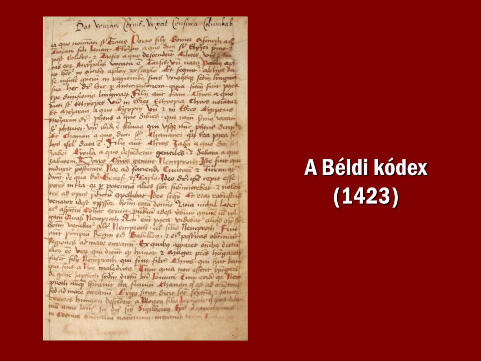 A Béldi kódex (1423)