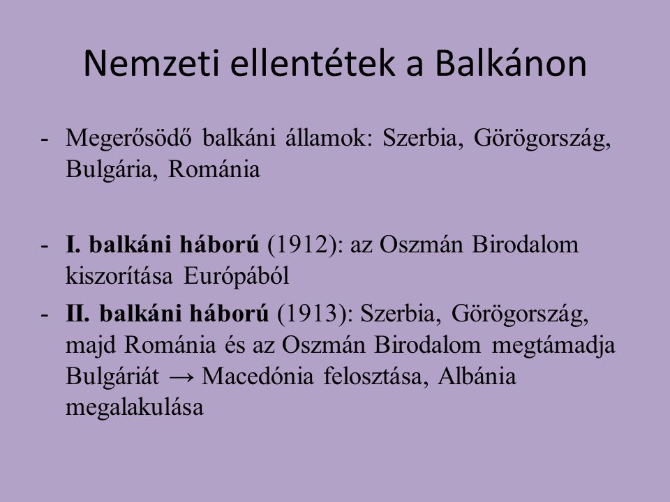 Nemzeti ellentétek a Balkánon