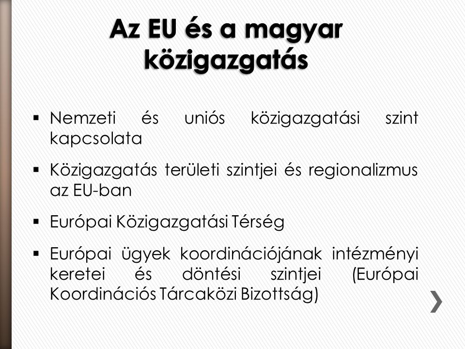 Az EU és a magyar közigazgatás