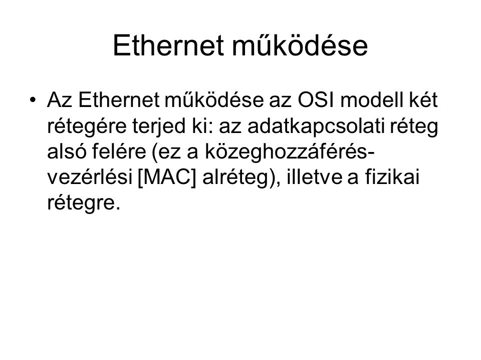 Ethernet működése