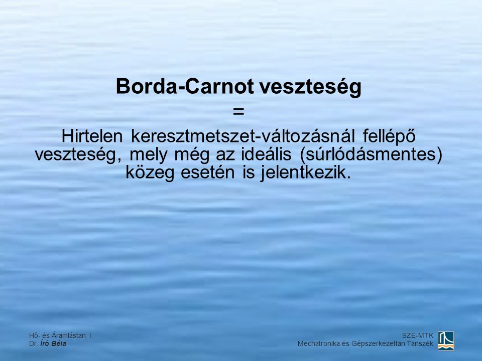 Borda-Carnot veszteség
