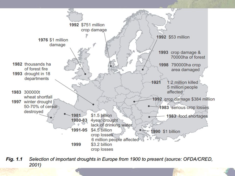 Aszályok Európában A Meteorológiai Világszervezet 1995 óta évente állásfoglalást ad ki a Föld éghajlati állapotáról (WMO 1996–2004).