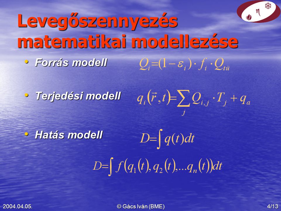 Levegőszennyezés matematikai modellezése