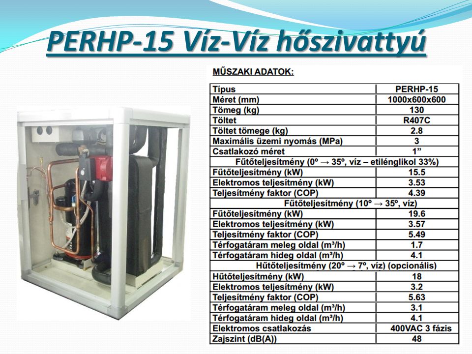 PERHP-15 Víz-Víz hőszivattyú