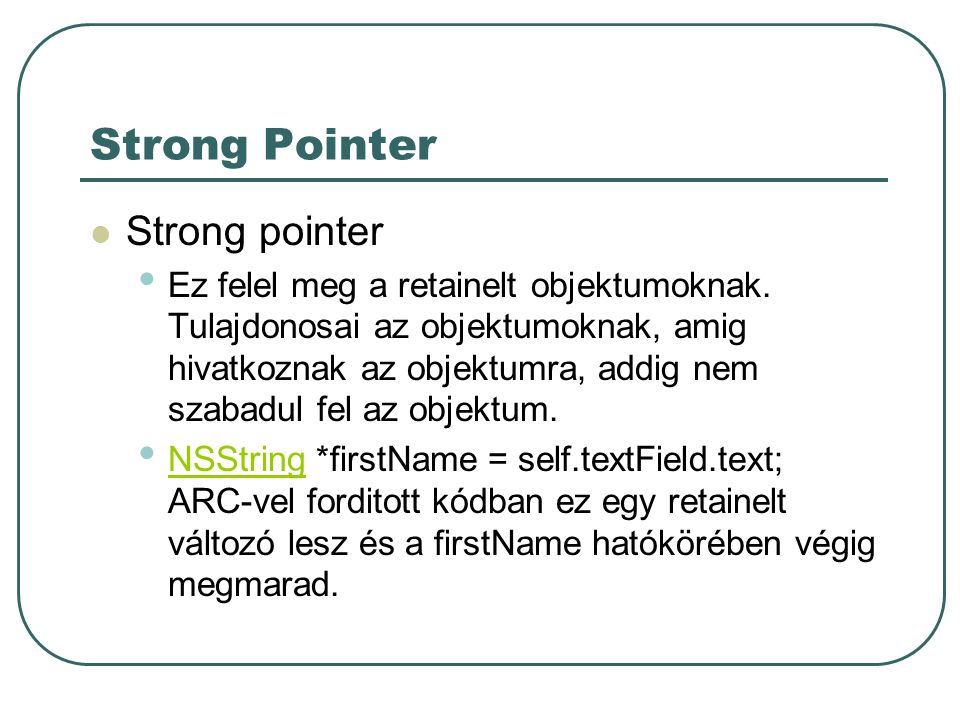 Strong Pointer Strong pointer