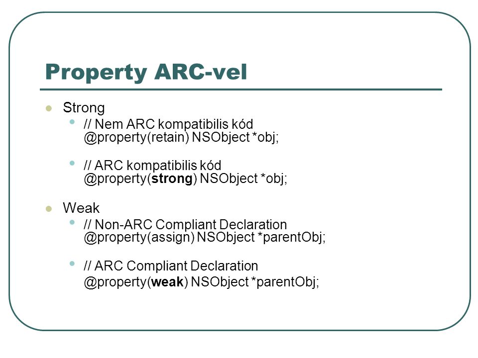 Property ARC-vel Strong Weak