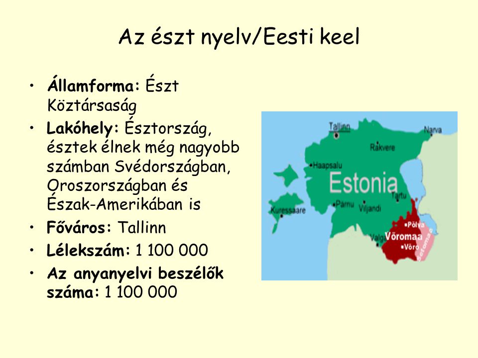 Az észt nyelv/Eesti keel