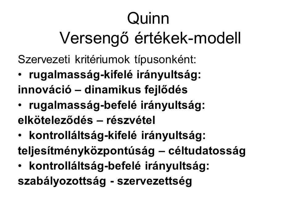 Quinn Versengő értékek-modell