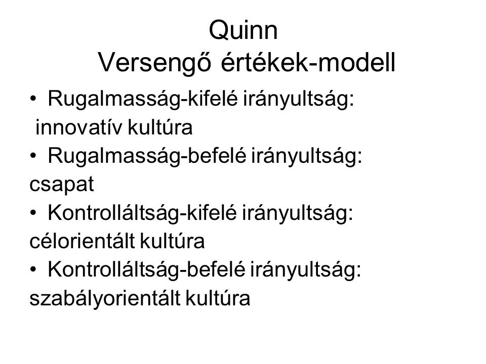 Quinn Versengő értékek-modell