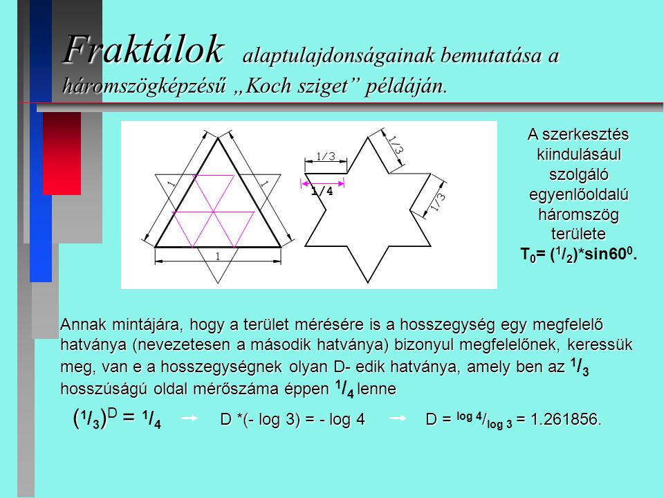 A szerkesztés kiindulásául szolgáló egyenlőoldalú háromszög területe