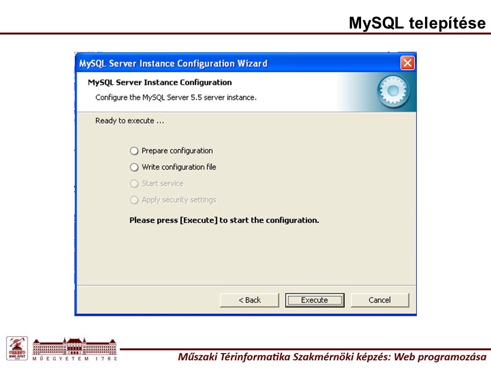 MySQL telepítése