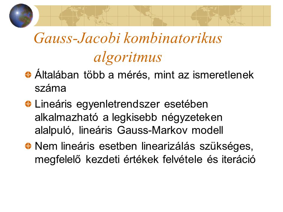 Gauss-Jacobi kombinatorikus algoritmus