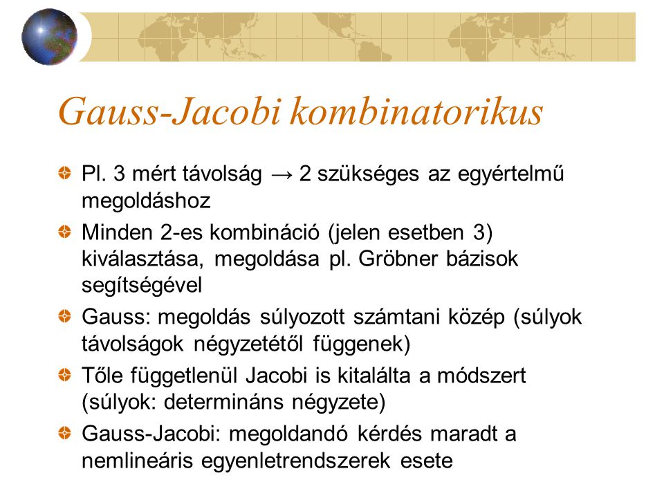 Gauss-Jacobi kombinatorikus