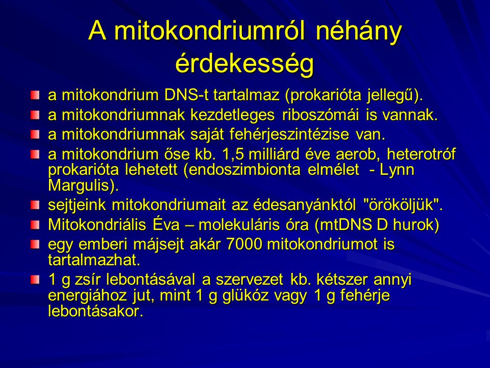 A mitokondriumról néhány érdekesség