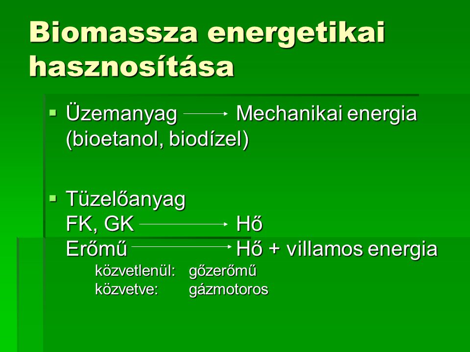 Biomassza energetikai hasznosítása