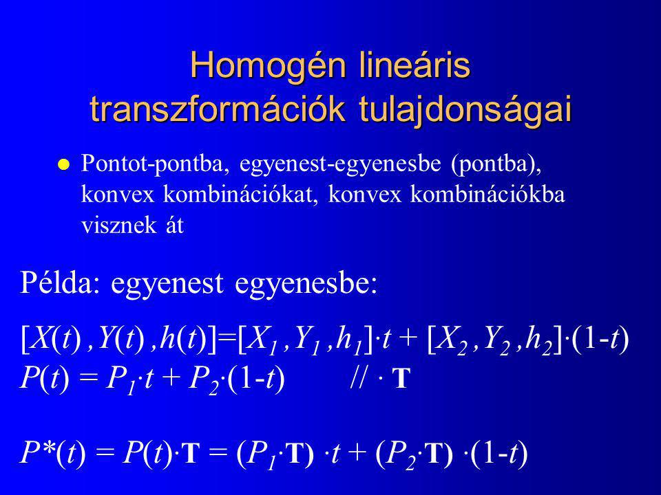 Homogén lineáris transzformációk tulajdonságai