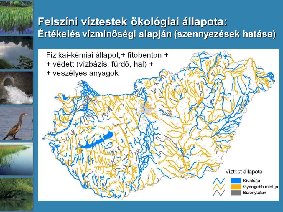 Felszíni víztestek ökológiai állapota: