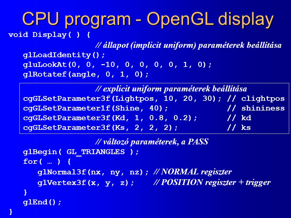 CPU program - OpenGL display