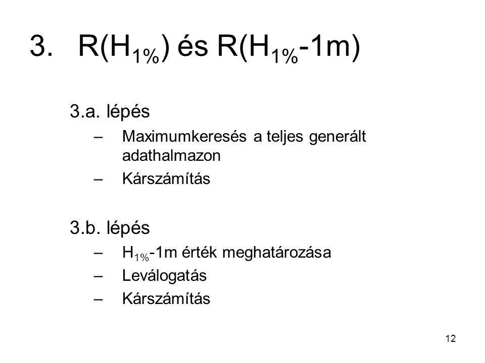 3. R(H1%) és R(H1%-1m) 3.a. lépés 3.b. lépés